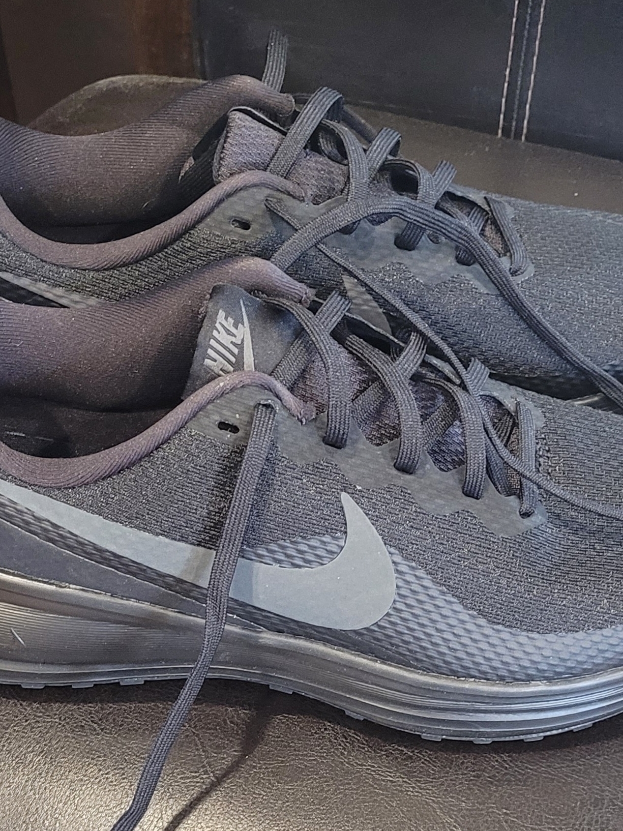 Nike Womens Revolution Running Shoes Black With Gray Swoosh